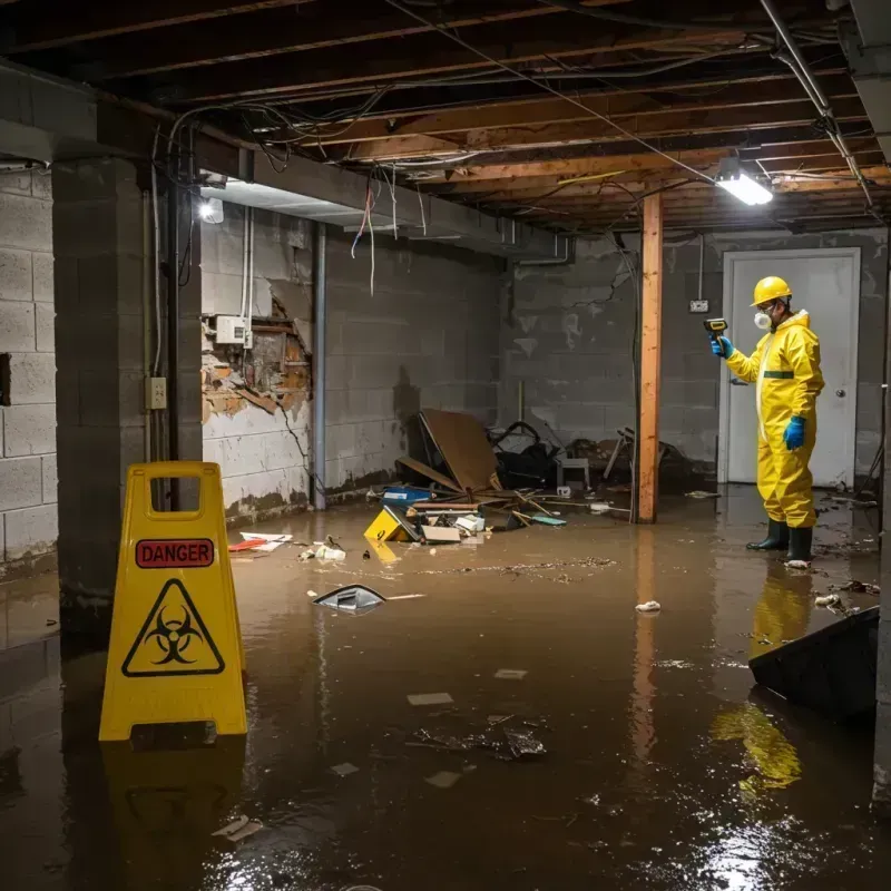 Flooded Basement Electrical Hazard in Parke County, IN Property