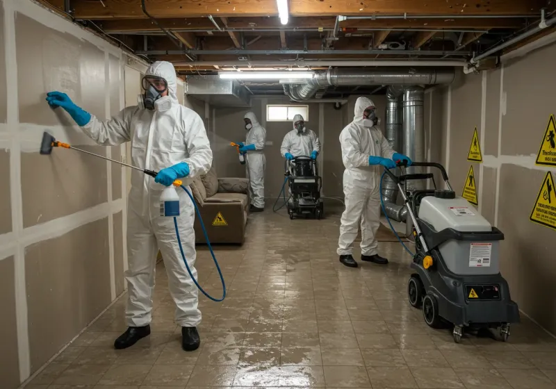 Basement Moisture Removal and Structural Drying process in Parke County, IN